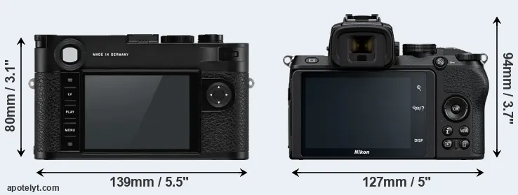 Comparison M10-P or Z50 rear