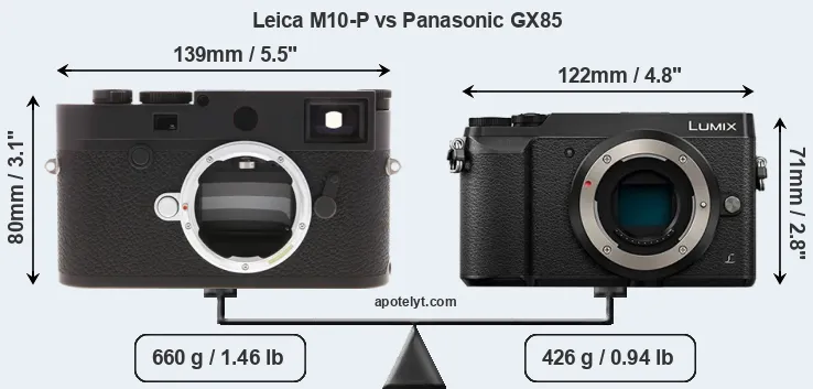 Size Leica M10-P vs Panasonic GX85