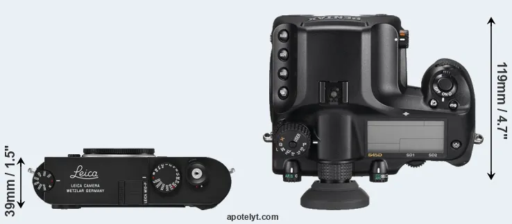 Compare M10-P versus 645D top