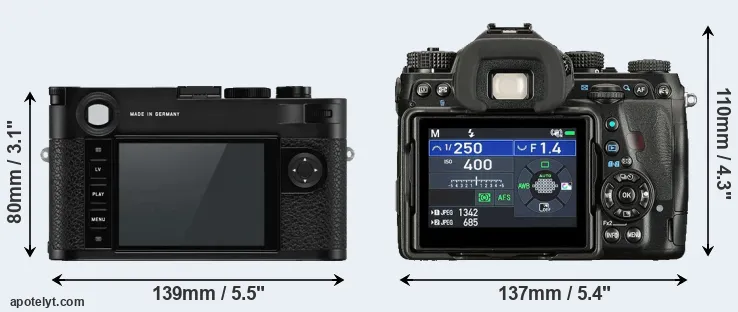 Comparison M10-P or K-1 II rear