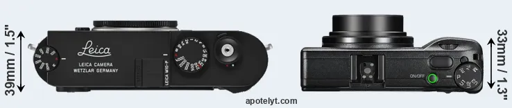 Compare M10-P versus GR III top