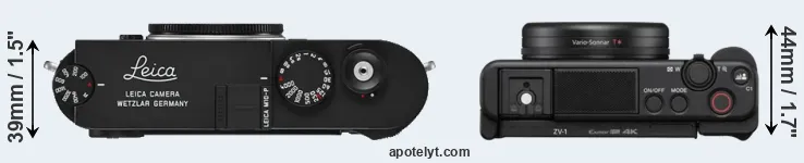 Compare M10-P versus ZV-1 top