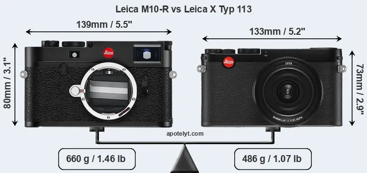 Size Leica M10-R vs Leica X Typ 113
