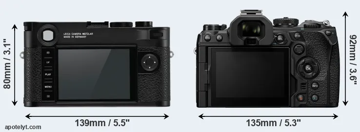 Comparison M10-R or OM-1 II rear