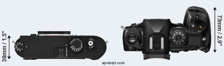 Compare M10-R versus OM-1 top