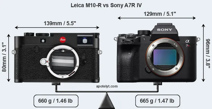 Size Leica M10-R vs Sony A7R IV