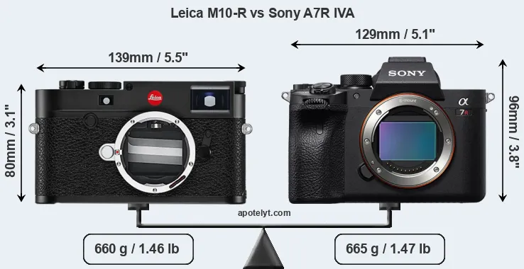 Size Leica M10-R vs Sony A7R IVA