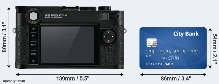 M10 and credit card rear side