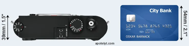M10 versus credit card top view