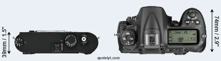 Compare M10 versus D300 top