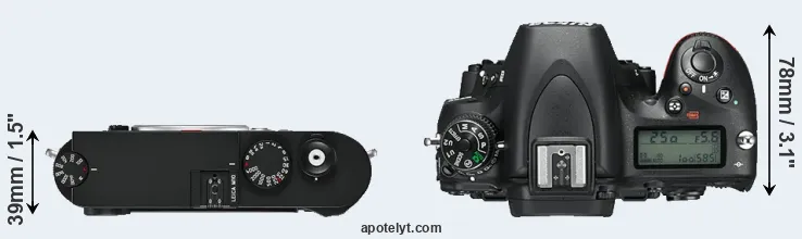Compare M10 versus D750 top