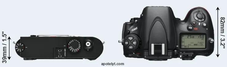 Compare M10 versus D800 top