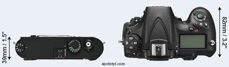 Compare M10 versus D810 top
