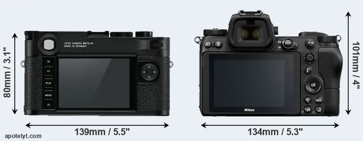 Comparison M10 or Z6 rear