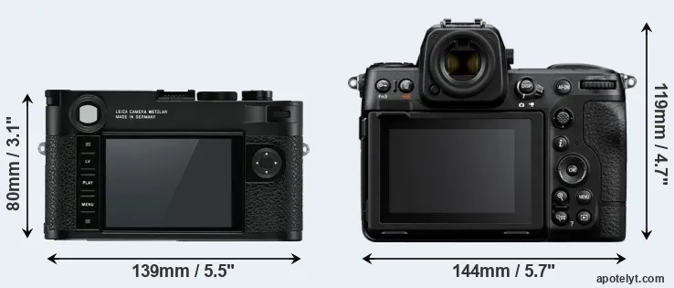 Comparison M10 or Z8 rear