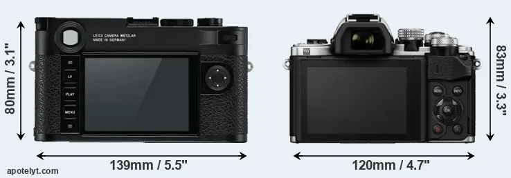 Comparison M10 or E-M10 II rear