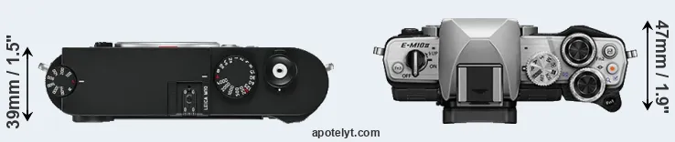 Compare M10 versus E-M10 II top