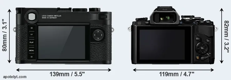 Comparison M10 or E-M10 rear