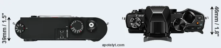 Compare M10 versus E-M10 top