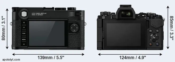 Comparison M10 or E-M5 II rear