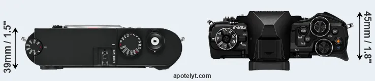 Compare M10 versus E-M5 II top