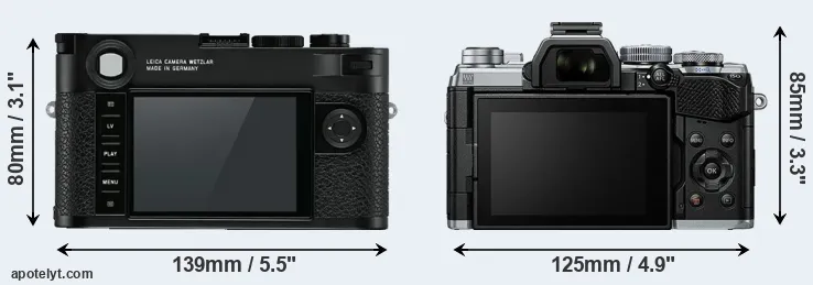 Comparison M10 or E-M5 III rear