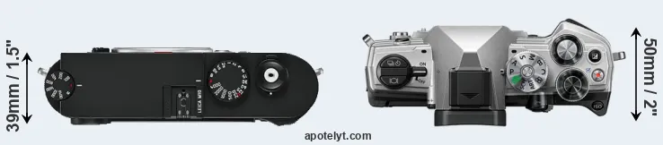 Compare M10 versus OM-5 top