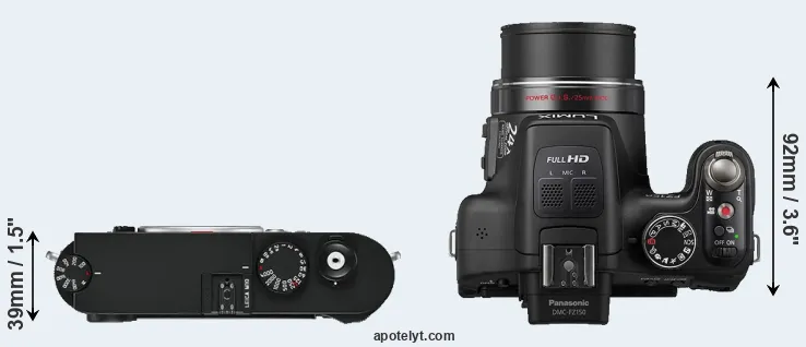 Compare M10 versus FZ150 top