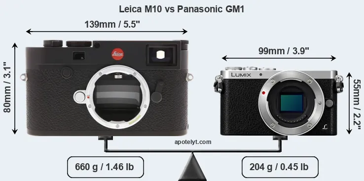 Size Leica M10 vs Panasonic GM1