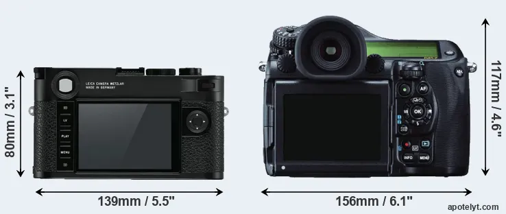 Comparison M10 or 645Z rear