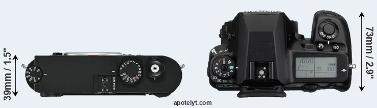 Compare M10 versus K-5 top