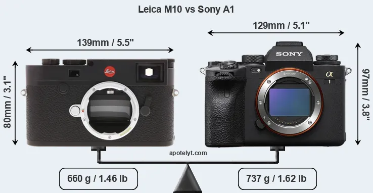 Size Leica M10 vs Sony A1