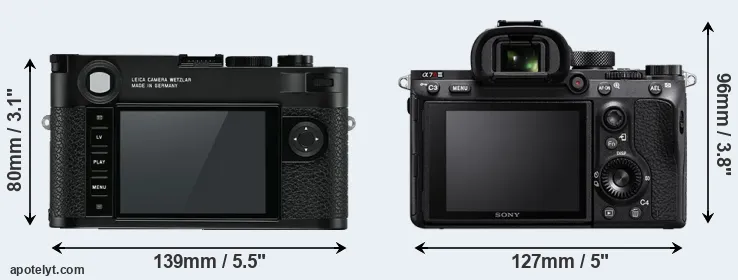 Comparison M10 or A7R III rear