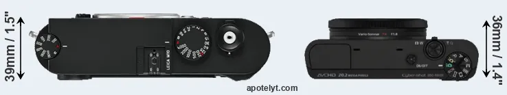 Compare M10 versus RX100 top