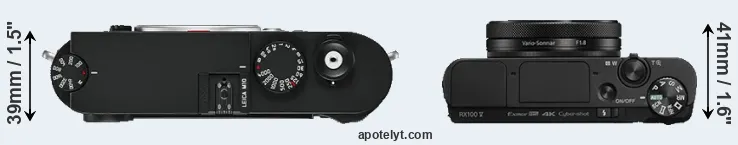 Compare M10 versus RX100 V top