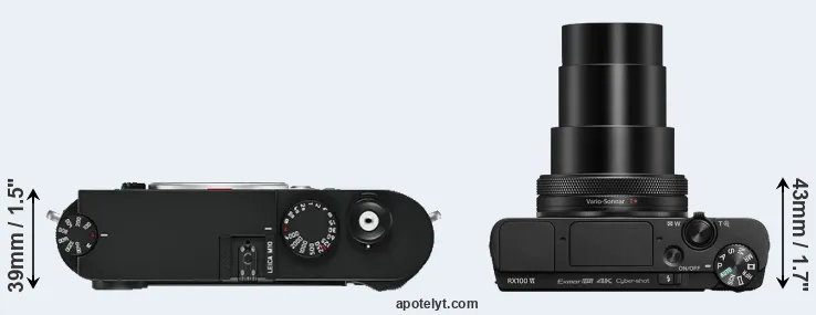 Compare M10 versus RX100 VI top