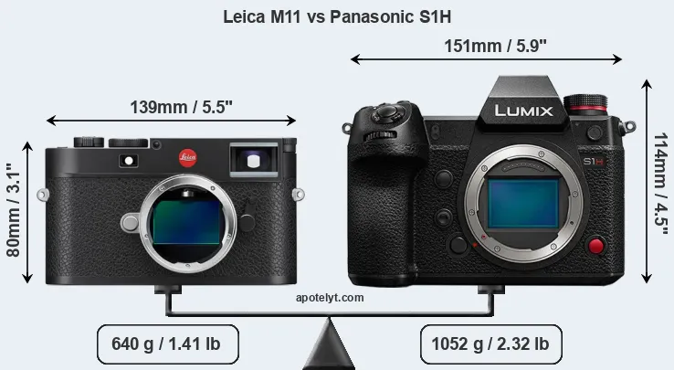 Size Leica M11 vs Panasonic S1H