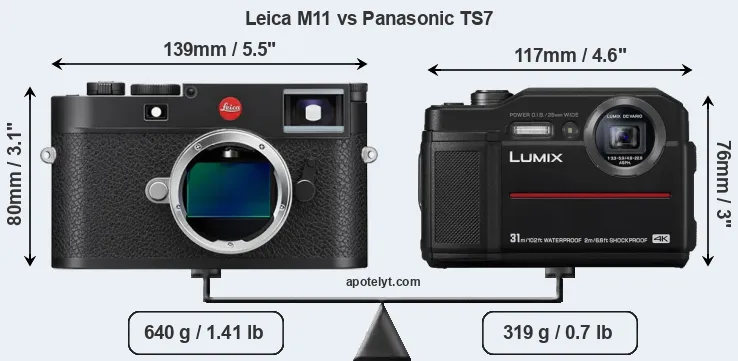Size Leica M11 vs Panasonic TS7