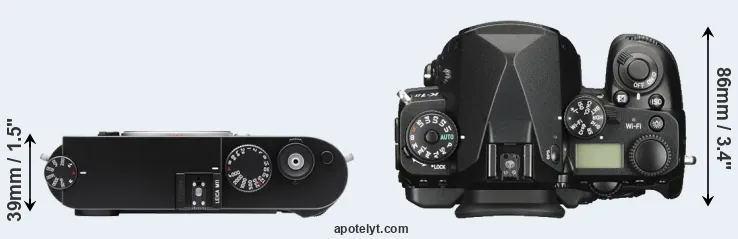 Compare M11 versus K-1 II top