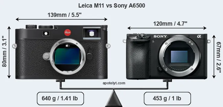 Size Leica M11 vs Sony A6500