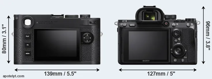 Comparison M11 or A7 III rear