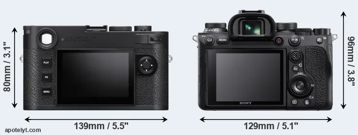 Comparison M11 or A9 II rear
