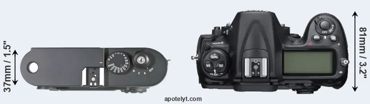 Compare M8 versus D300S top