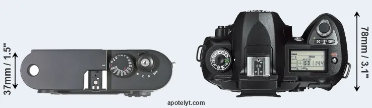 Compare M8 versus D70s top