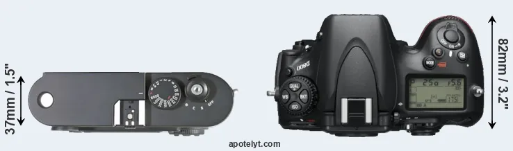 Compare M8 versus D800 top