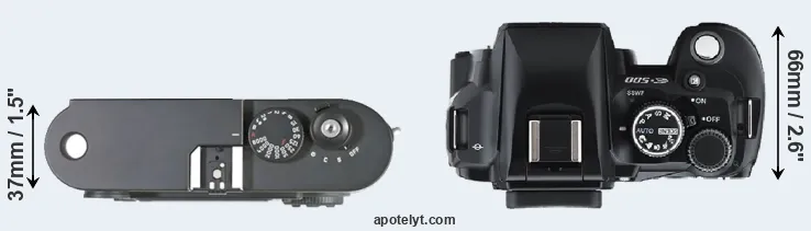 Compare M8 versus E-500 top