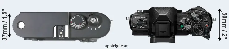 Compare M8 versus E-M10 III top