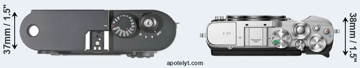 Compare M8 versus E-P7 top