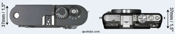 Compare M8 versus E-PL3 top