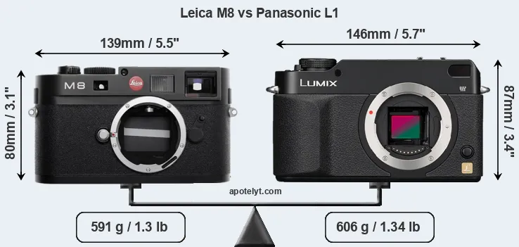 Size Leica M8 vs Panasonic L1
